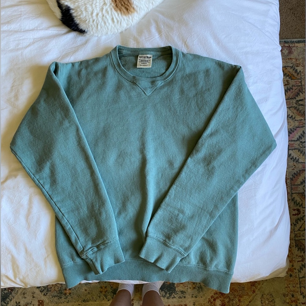 Green crew neck sweatshirt from Hanes